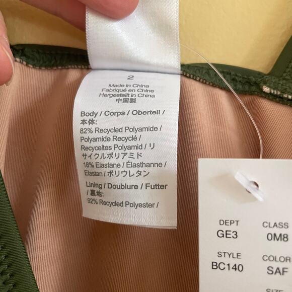 NWT J. Crew Ruched V-Neck One-Piece Swimsuit in Cool Cypress Green Sz 2 - Picture 6 of 10